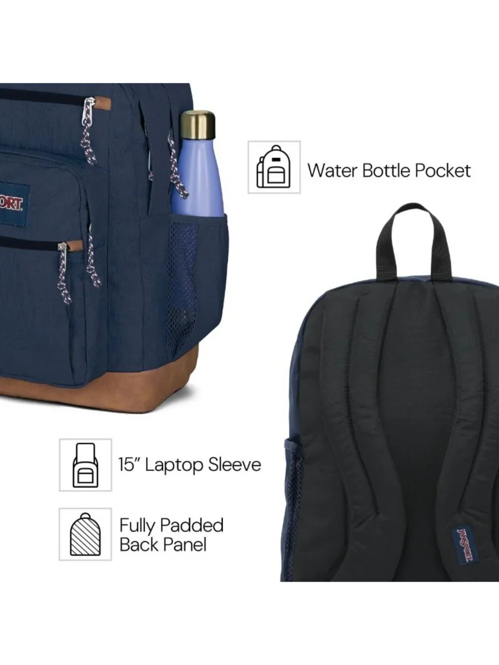 Stylish Black Laptop Backpack with 15